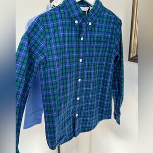 Janie & Jack boy’s plaid poplin button up shirt